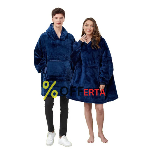 Patura tip hanorac, cu gluga, calduroasa și pufoasa 1+1 GRATIS