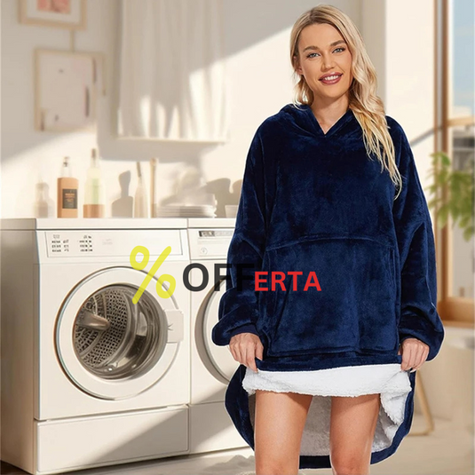 Patura tip hanorac, cu gluga, calduroasa și pufoasa 1+1 GRATIS