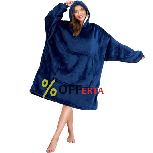 Patura tip hanorac, cu gluga, calduroasa și pufoasa 1+1 GRATIS