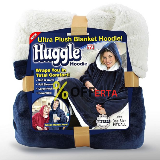 Patura tip hanorac, cu gluga, calduroasa și pufoasa 1+1 GRATIS