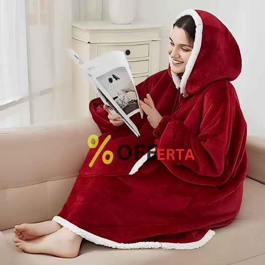 Patura tip hanorac, cu gluga, calduroasa și pufoasa 1+1 GRATIS