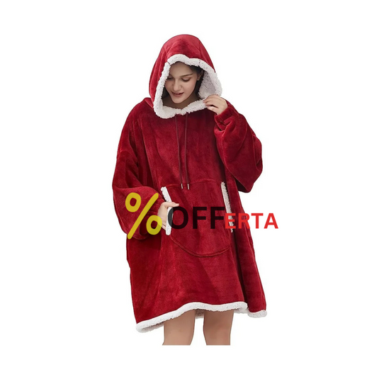 Patura tip hanorac, cu gluga, calduroasa și pufoasa 1+1 GRATIS