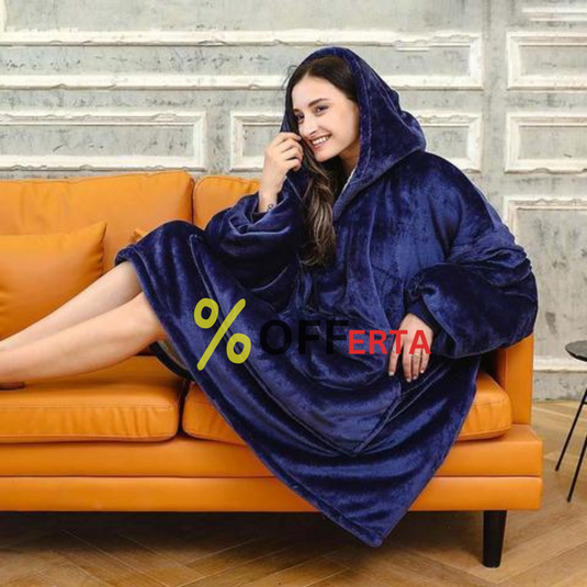 Patura tip hanorac, cu gluga, calduroasa și pufoasa 1+1 GRATIS