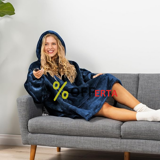 Patura tip hanorac, cu gluga, calduroasa și pufoasa 1+1 GRATIS