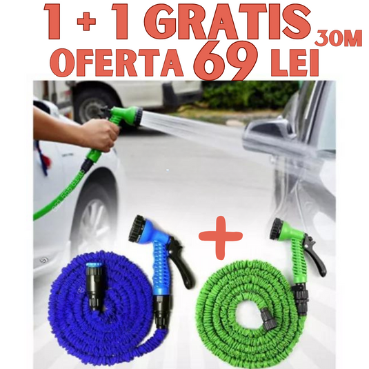 1+1 GRATUIT Furtune De Gradina Extensibile 30m Cu Aparat Pentru Stropit