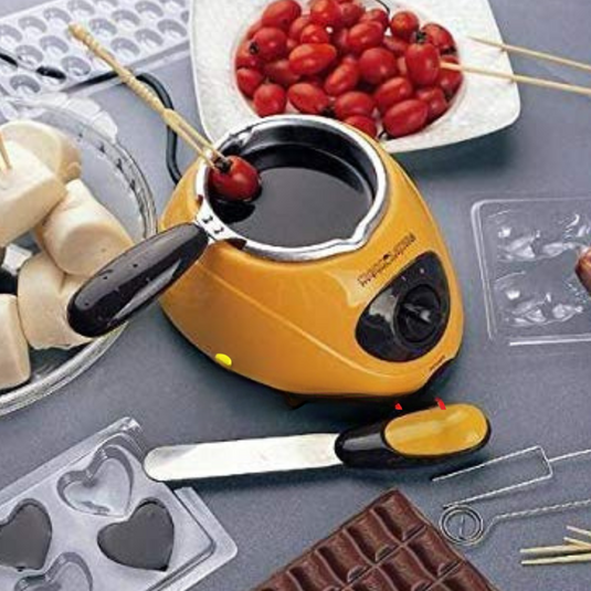 Aparat electric pentru topit ciocolata + Set Fondue – Chocolatiere