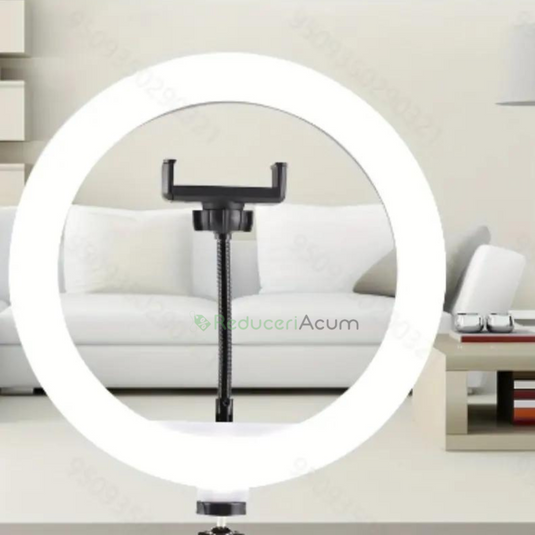 Lichidare de stoc. Lampa circulara LED cu trepied si suport de telefon
