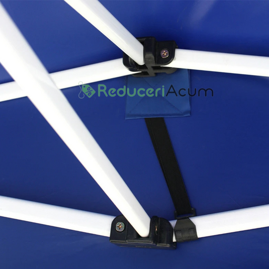 Cort albastru Pavilion 3x3m Pliabil, tip acordeon! Cadru Metal pentru Curte, Gradina, Evenimente