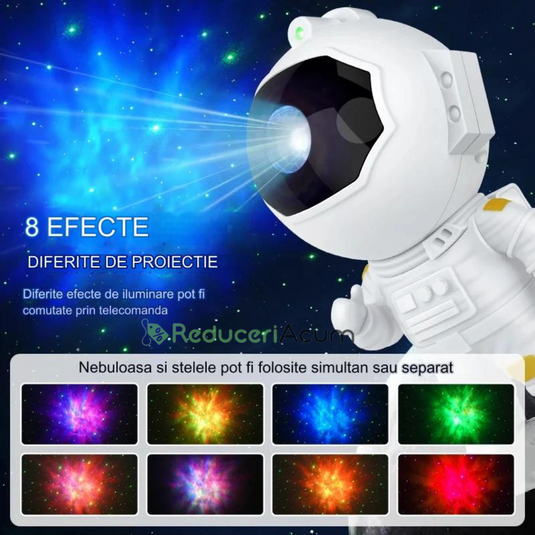 Astronaut proiector LED si laser cu proiectie stele,RGB, telecomanda