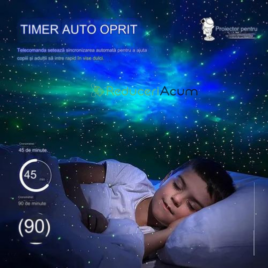 Astronaut proiector LED si laser cu proiectie stele,RGB, telecomanda