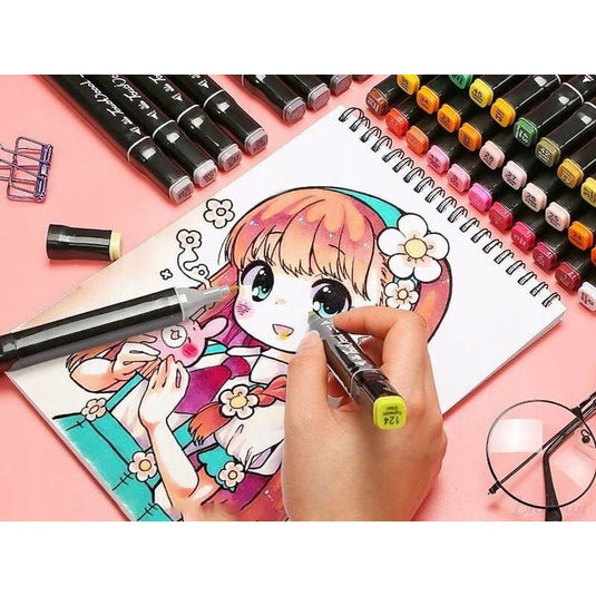 Set Markere Touch Marky Cu Doua Varfuri 48 Bucati, Culoare Neagra