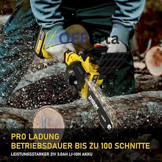 DRUJBA ELECTRICA LEIHMANN LAMA 30CM, CU 2 ACUMULATORI 24V, 5AH, GALBENA CU NEGRU