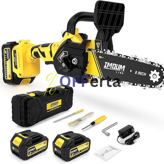 DRUJBA ELECTRICA LEIHMANN LAMA 30CM, CU 2 ACUMULATORI 24V, 5AH, GALBENA CU NEGRU