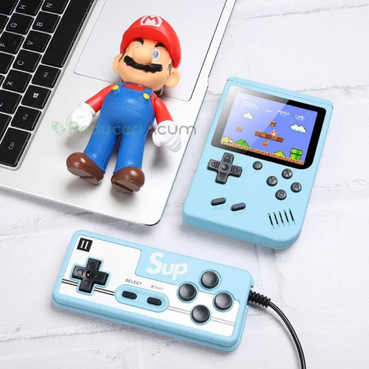CONSOLA RETRO JOCURI GAMEBOY SUP , 400 IN 1 , CONECTARE AV TV, ECRAN 3 INCH, COLOR, ALBASTRU