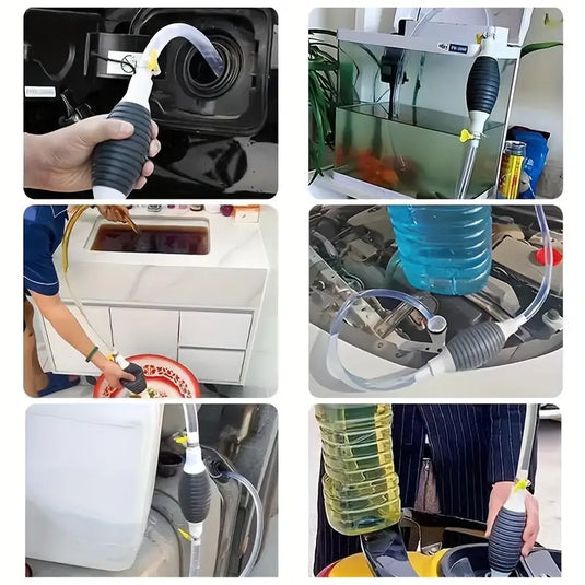 1 + 1 GRATIS ! Furtun Transfer Lichide, Combustibil 2m, Cu Pompa Amorsare Cauciuc