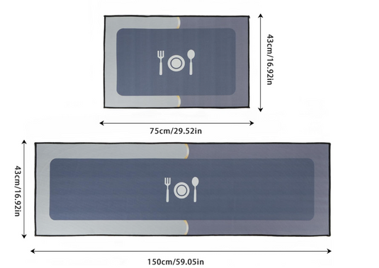 set 2 covoras GRI 150x43 cm / 75x43