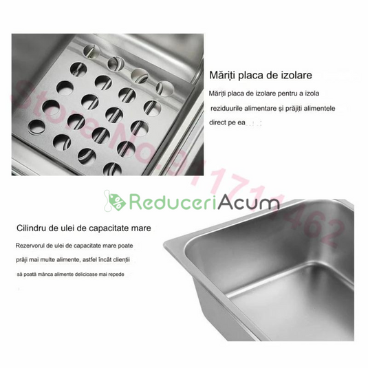 Friteuza electrica capacitate 6 litri din inox putere 2500W pentru uz profesional sau personal