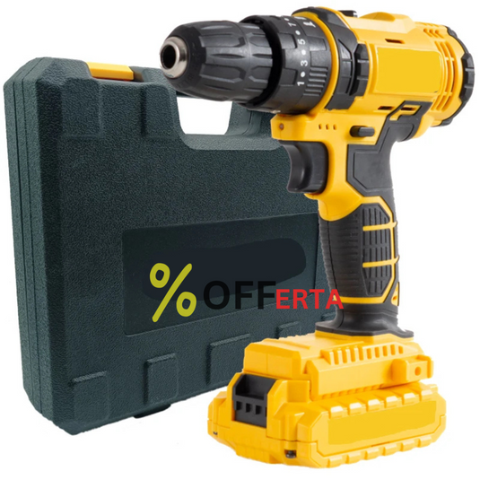Trusa bormasina LEIH MANN, 2 acumulatori, 36V, 5Ah, incarcator si 30 accesorii, galben