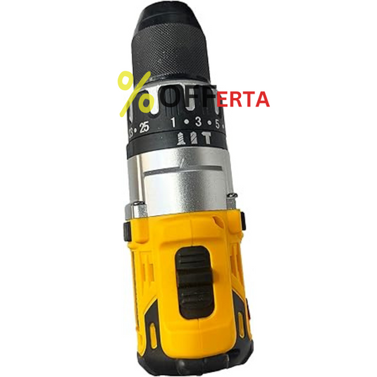 Trusa bormasina LEIH MANN, 2 acumulatori, 36V, 5Ah, incarcator si 30 accesorii, galben