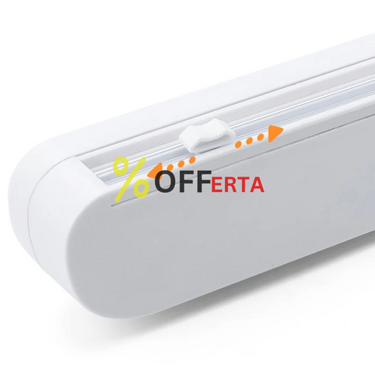 Dispenser folie alimentara stretch, cu ventuze si dispozitiv de taiere