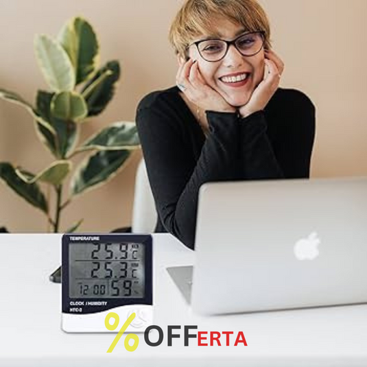 Ceas electronic de birou, cu ecran LCD ce indica temperatura