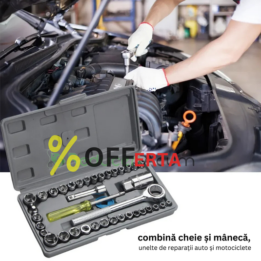 Trusa bormasina LEIH MANN, 2 acumulatori, 36V, 5Ah, incarcator si 30 accesorii, galben + Trusa 40 Piese Cadou