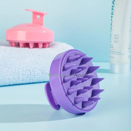 Perie pentru Masaj Capilar, Samponare si Curatare Scalp, Stimulare Crestere Par, Silicon, Mov