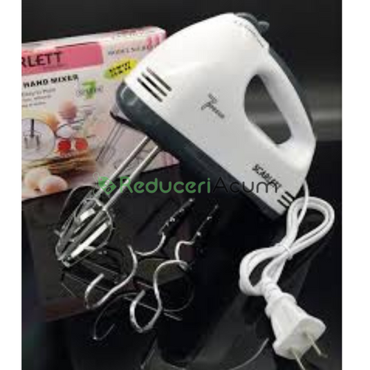 Mixer de mana Scarlett, putere 260W, 7 viteze, alb