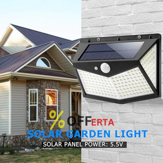 Set 2 x Lampa solara 100 Led cu senzor de miscare