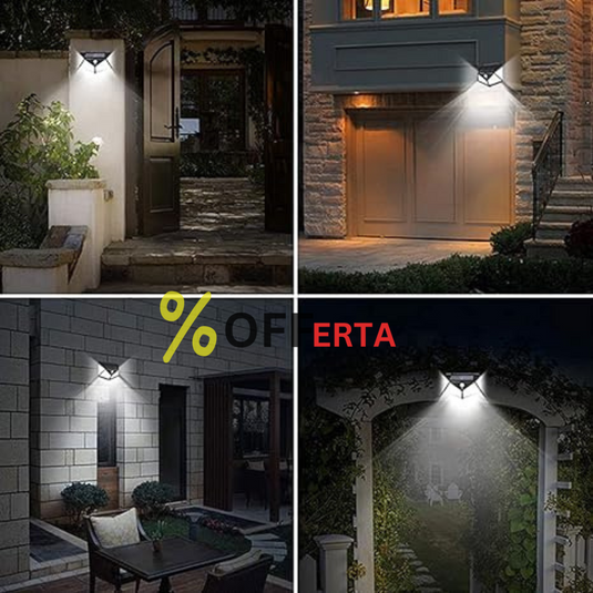 Set 2 x Lampa solara 100 Led cu senzor de miscare