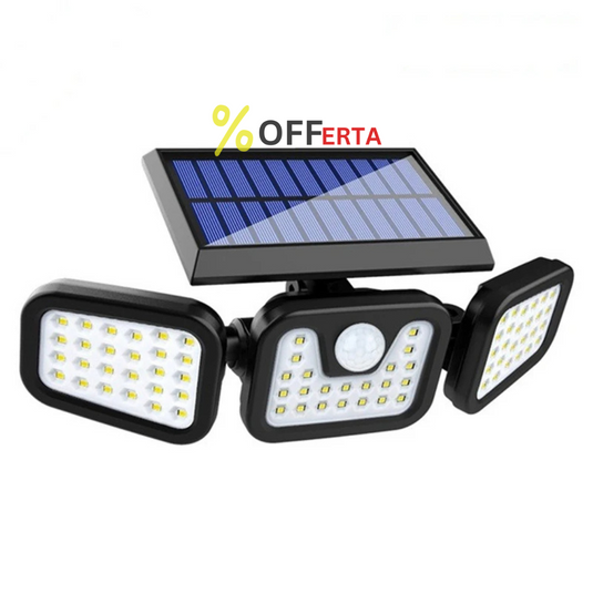 Lampa solara, de exterior cu 3 capete, LED, incarcare solara