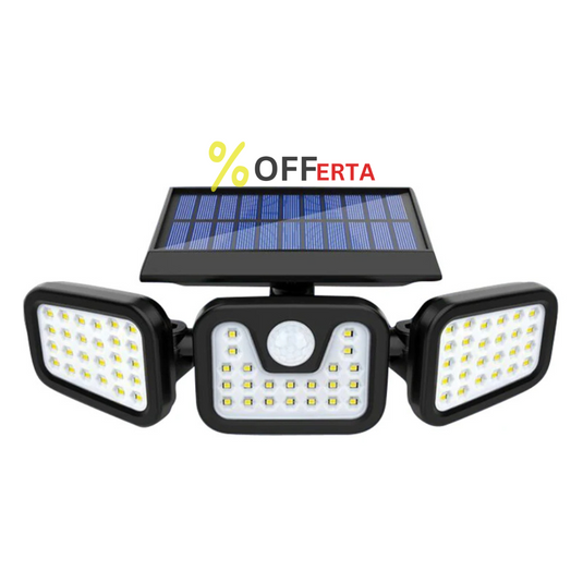 Lampa solara, de exterior cu 3 capete, LED, incarcare solara
