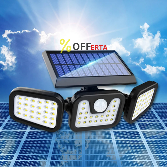 Lampa solara, de exterior cu 3 capete, LED, incarcare solara