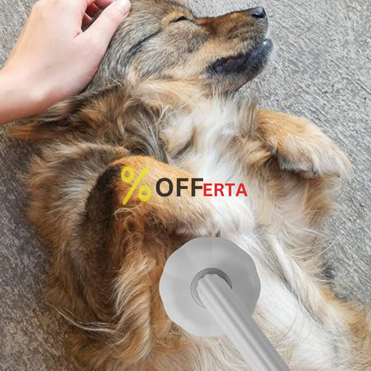 Perie cu buton de autocuratare pentru blana animale