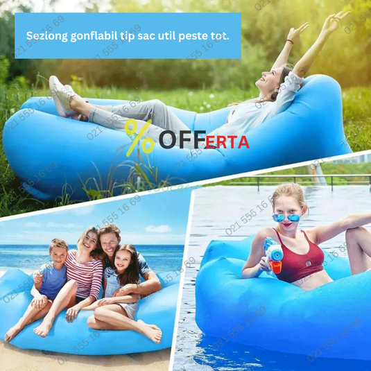 SALTEA GONFLABILA TIP SEZLONG LAZY BAG 1 + 1 GRATUIT