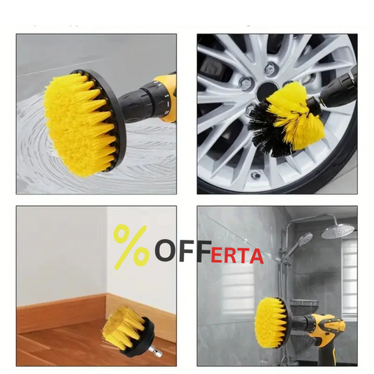 Set 3 perii de curatare cu adaptor pentru bormasina sau autofiletanta