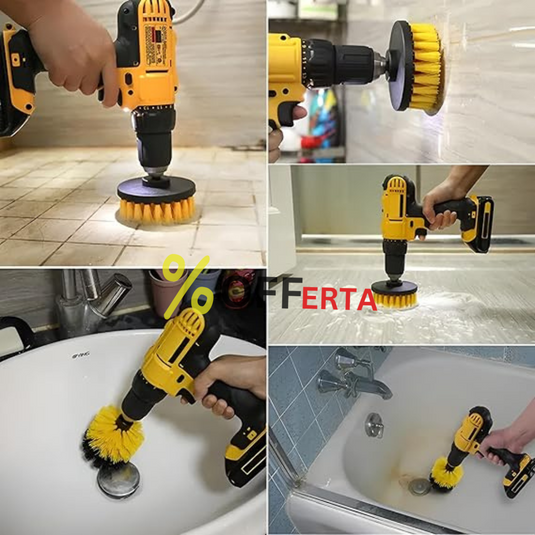 Set 3 perii de curatare cu adaptor pentru bormasina sau autofiletanta