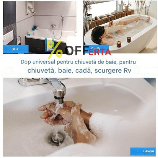 Dop scurgere chiuveta, universal, deschidere cu click, material oțel
