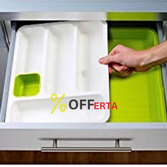 Organizator extensibil de tacamuri pentru sertar