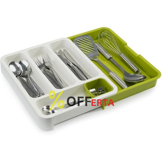 Organizator extensibil de tacamuri pentru sertar