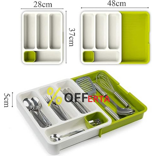 Organizator extensibil de tacamuri pentru sertar