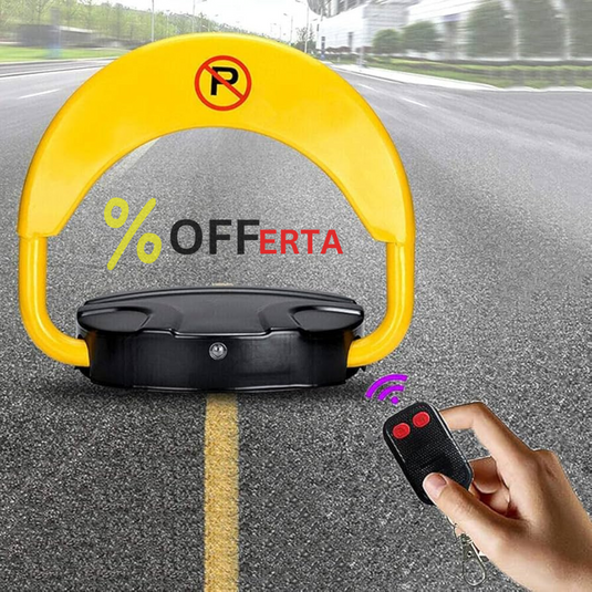 Blocator loc parcare automat, cu telecomanda si alarma, suporta 2 tone, Galben/Negru, rezistent intemperii