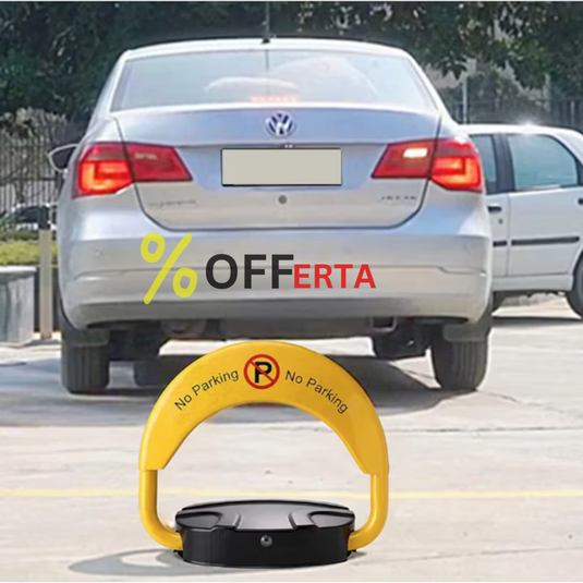 Blocator loc parcare automat, cu telecomanda si alarma, suporta 2 tone, Galben/Negru, rezistent intemperii