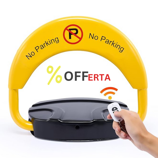 Blocator loc parcare automat, cu telecomanda si alarma, suporta 2 tone, Galben/Negru, rezistent intemperii