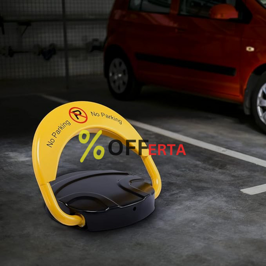 Blocator loc parcare automat, cu telecomanda si alarma, suporta 2 tone, Galben/Negru, rezistent intemperii