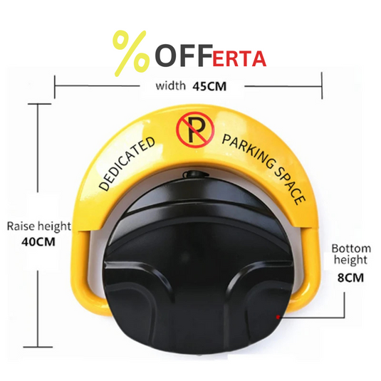 Blocator loc parcare automat, cu telecomanda si alarma, suporta 2 tone, Galben/Negru, rezistent intemperii