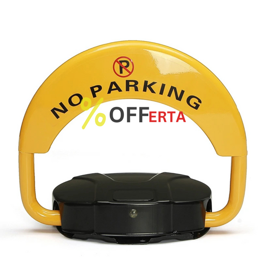 Blocator loc parcare automat, cu telecomanda si alarma, suporta 2 tone, Galben/Negru, rezistent intemperii