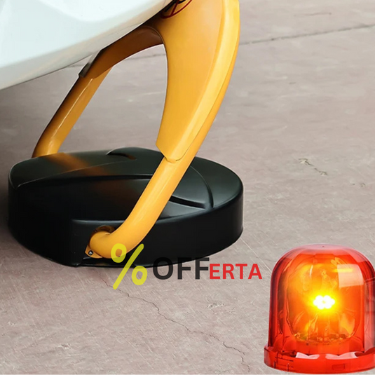 Blocator loc parcare automat, cu telecomanda si alarma, suporta 2 tone, Galben/Negru, rezistent intemperii