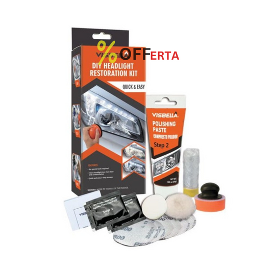 Kit polish auto profesional pentru faruri cu multiple accesorii