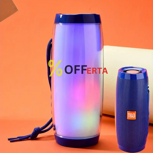 Boxa stereo Bluetooth cu lumina ambientala multicolora
